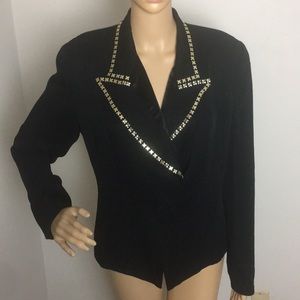 Vintage jacket with gold tone X studs 8